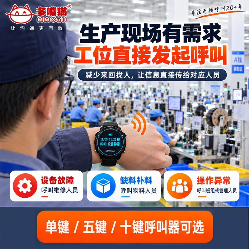 工位发生问题，现场发起分类呼叫